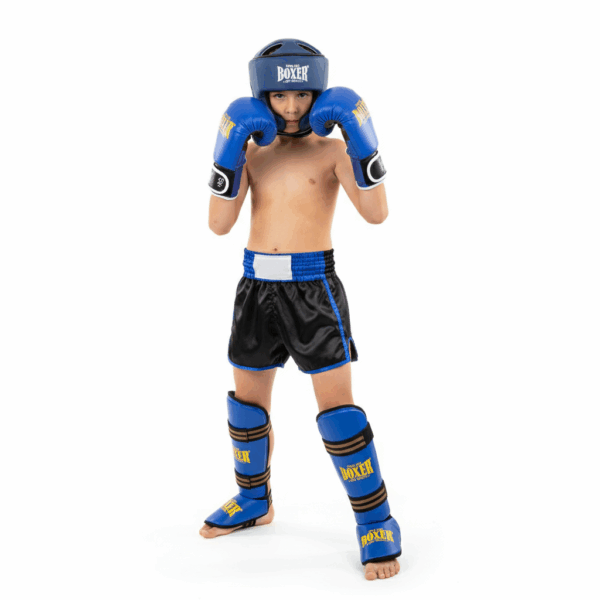 Комплект защиты BOXER детский для синий (Кикбоксинг, Тайский бокс, ММА)