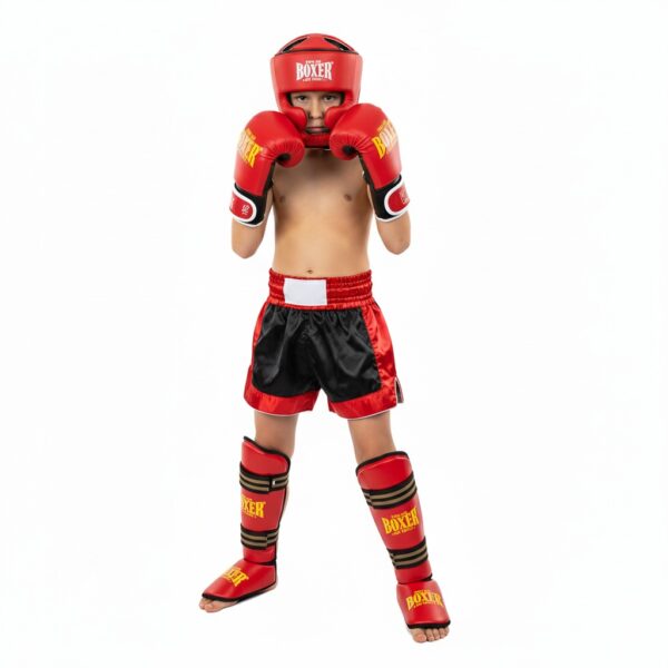 Комплект защиты BOXER детский для красный (Кикбоксинг, Тайский бокс, ММА) (Копировать)