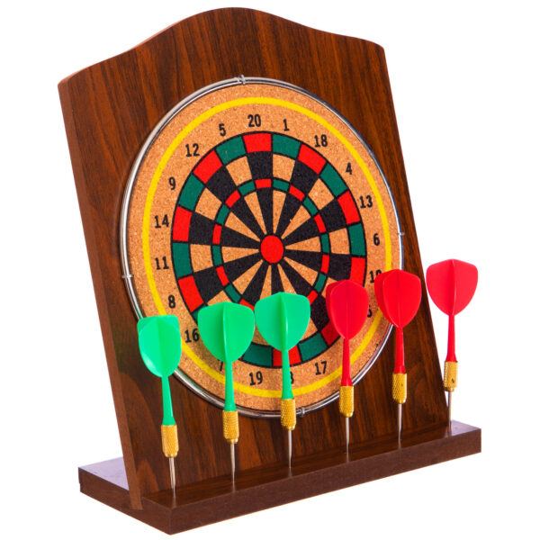 Дартс настольный из пробкового дерева 6 дротиков и мишень Baili 16cм