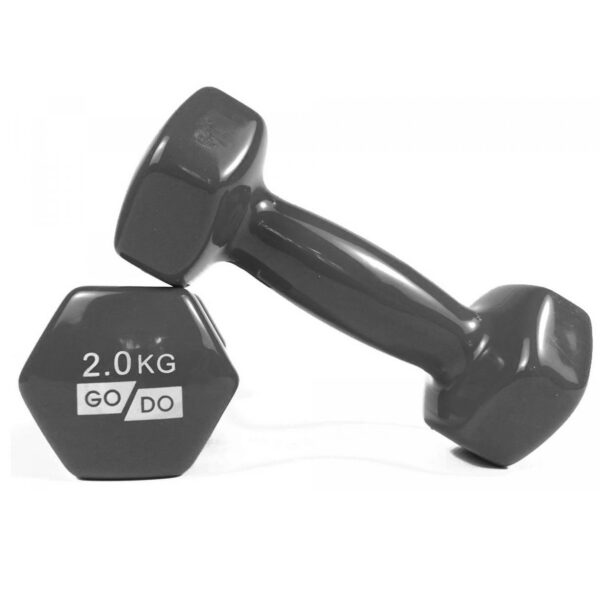 Гантель для фитнеса с виниловым покрытием 2кг 2шт GREY