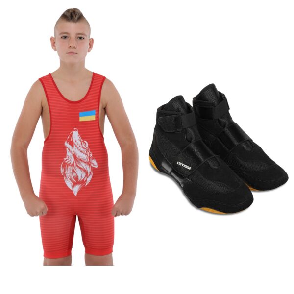 Детский борцовский комплект трико и борцовки