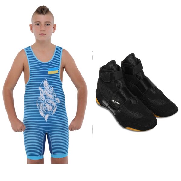 Детский борцовский комплект трико и борцовки