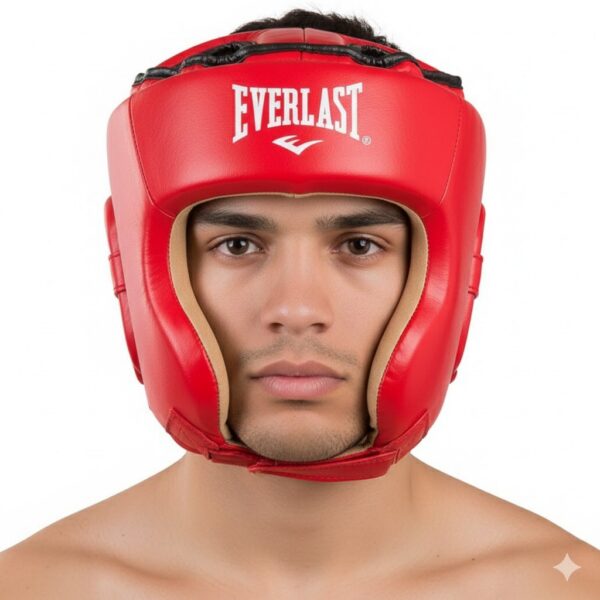 Шлем боксерский открытый Everlast красный