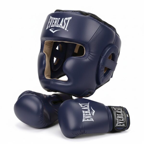 Комплект защиты шлем и перчатки Everlast синие