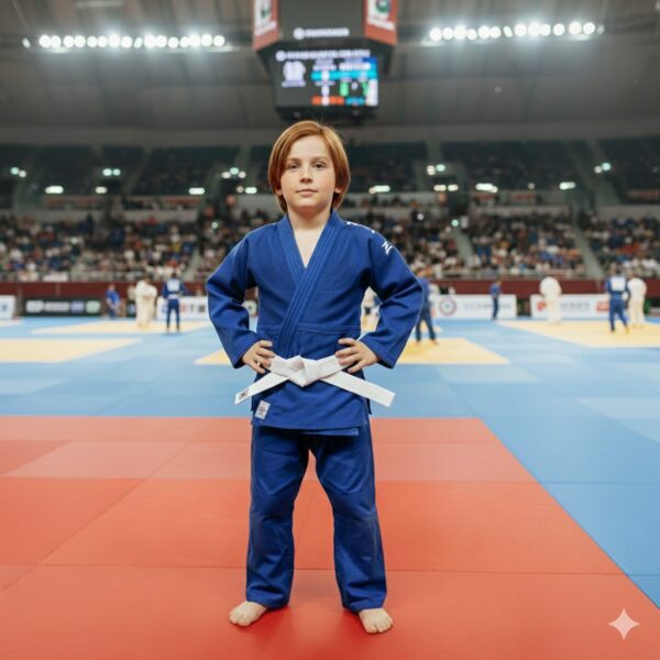 Кимоно для дзюдо детское синее с поясом