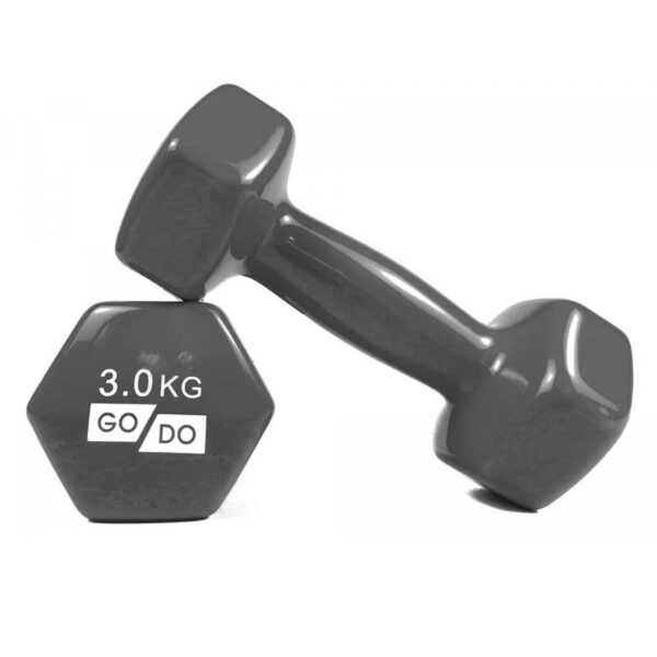 Гантель для фитнеса с виниловым покрытием 3кг 2шт GREY