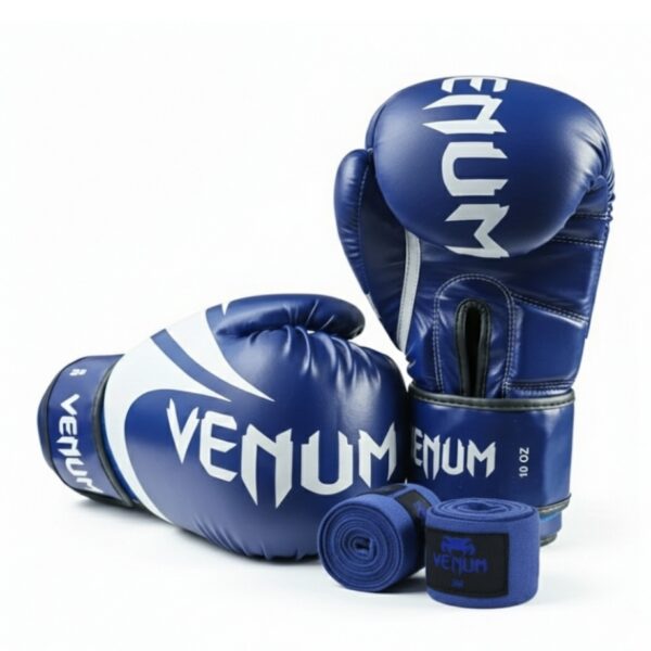 Перчатки боксерские с бинтами Venum 10,12 унц красные