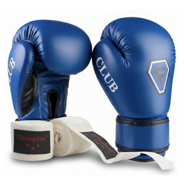 Перчатки боксерские детские FClub 8oz с бинтами