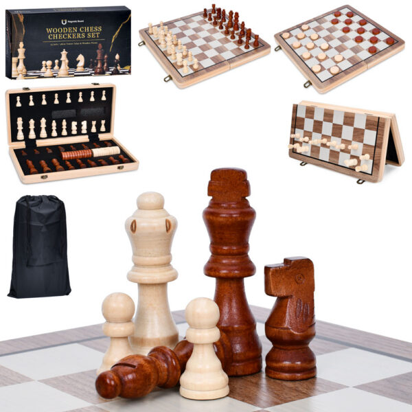 Шахматы и шашки магнитные 2в1 39 х 39 см