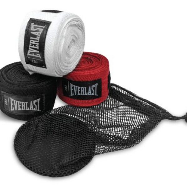 Набор боксерских бинтов Everlast 3 пары черный, белый, красный 3м