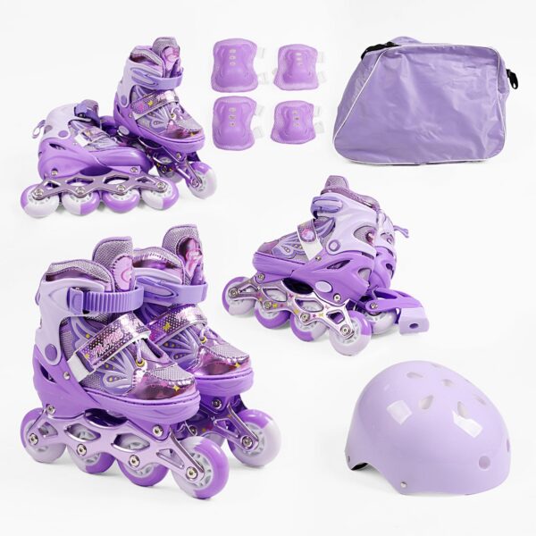 Ролики с защитой розмер 31-34 фиолетовый