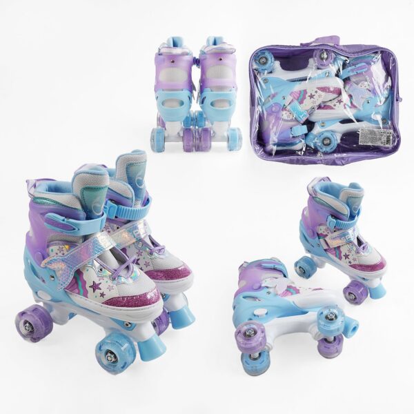 Ролики "Русалка" размер 29-33 фиолетово-голубой