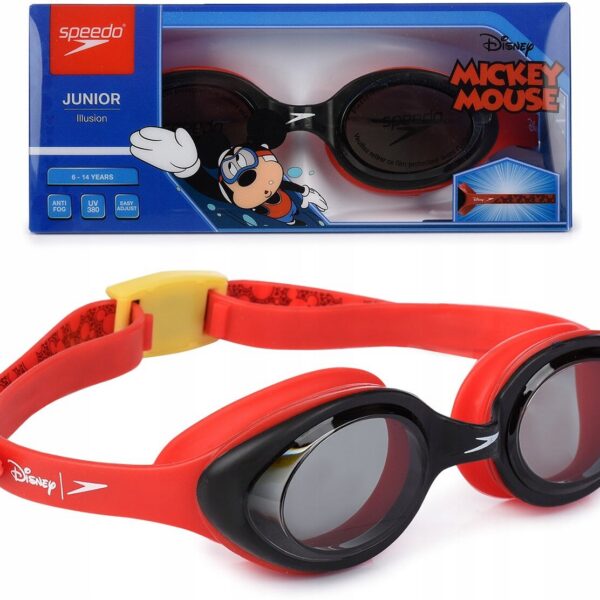 Очки для плавания детсские Speedo Disney красный-черный