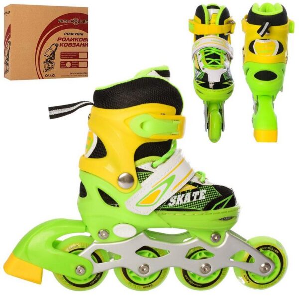 Ролики Profi Roller размер 31-34 Зеленый-Желтый